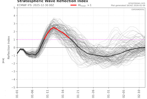 Stratospheric Wave Reflection, ECMWF