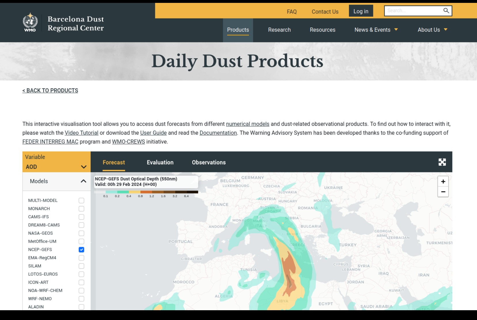 Dust Products AEMET