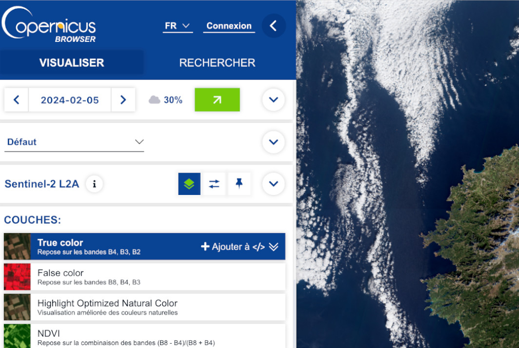 Copernicus Browser, Sentinel